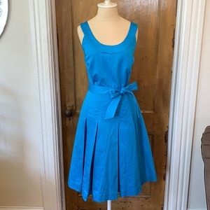 Calvin Klein fit & flare blue pleated dress sz 12